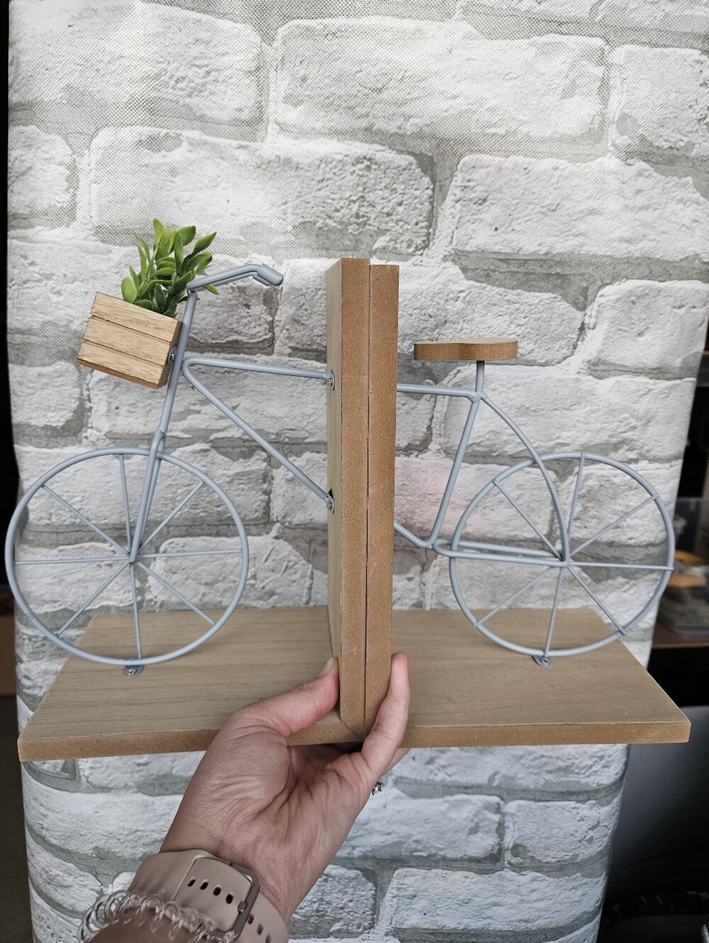 VGUC Bouclair Home Bicycle And Wood Book Ends